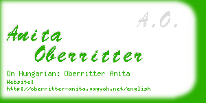 anita oberritter business card